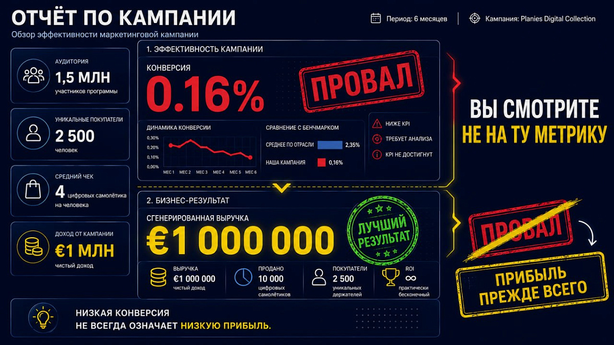 A 0.16% conversion rate that brought in one million euros